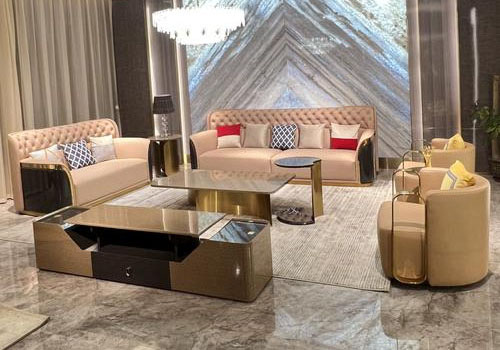 What are the advantages of genuine leather furniture in the living room?